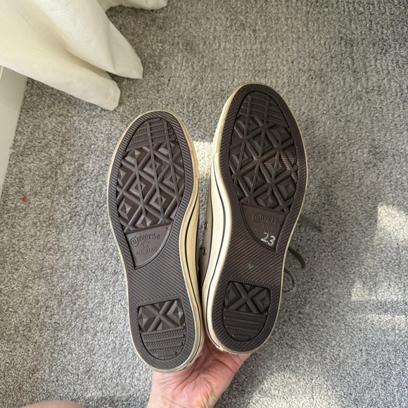 Converse Chuck Taylor Womens High Top Faux Fur Lined Taupe Tan Sneakers 8 - Picture 8 of 10